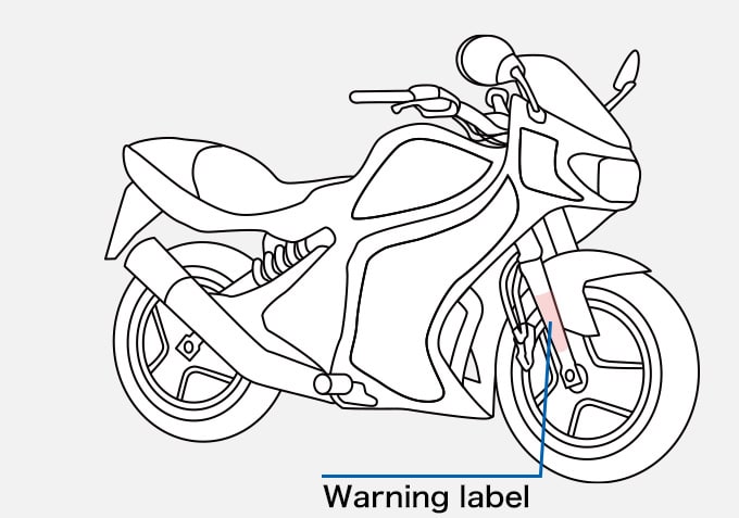 Motorbike Warning label