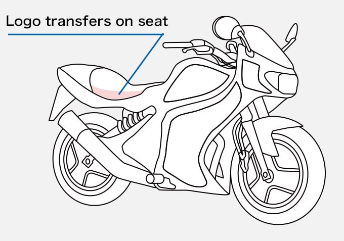 Motorbike Logo transfers on seat