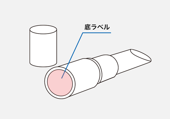 口紅 底ラベル